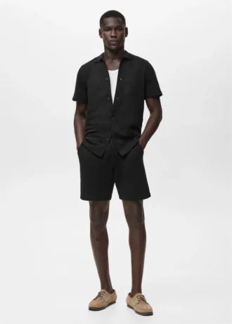 Short en maille structurée