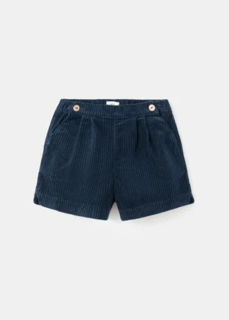 Short en velours côtelé avec boutons