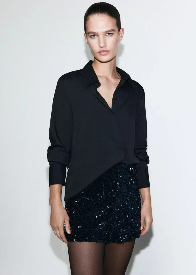 Short en velours à paillettes
