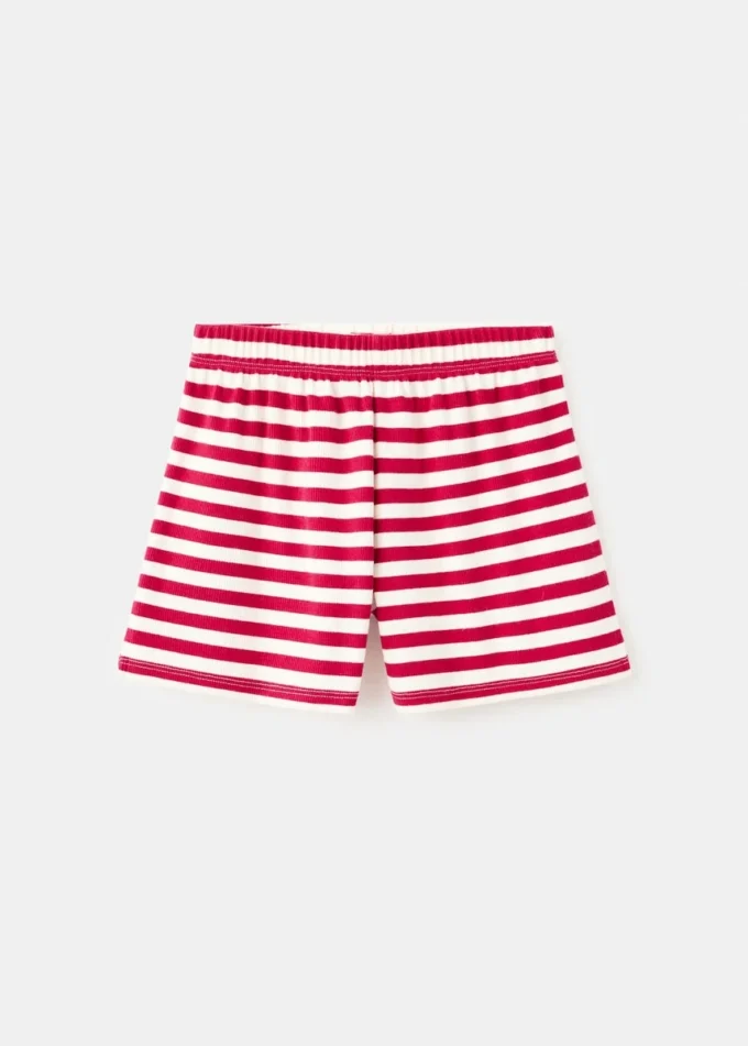 Short rayé côtelé