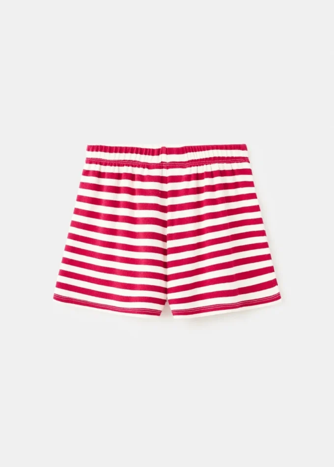 Short rayé côtelé