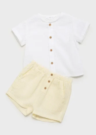 Short texturé à rayures