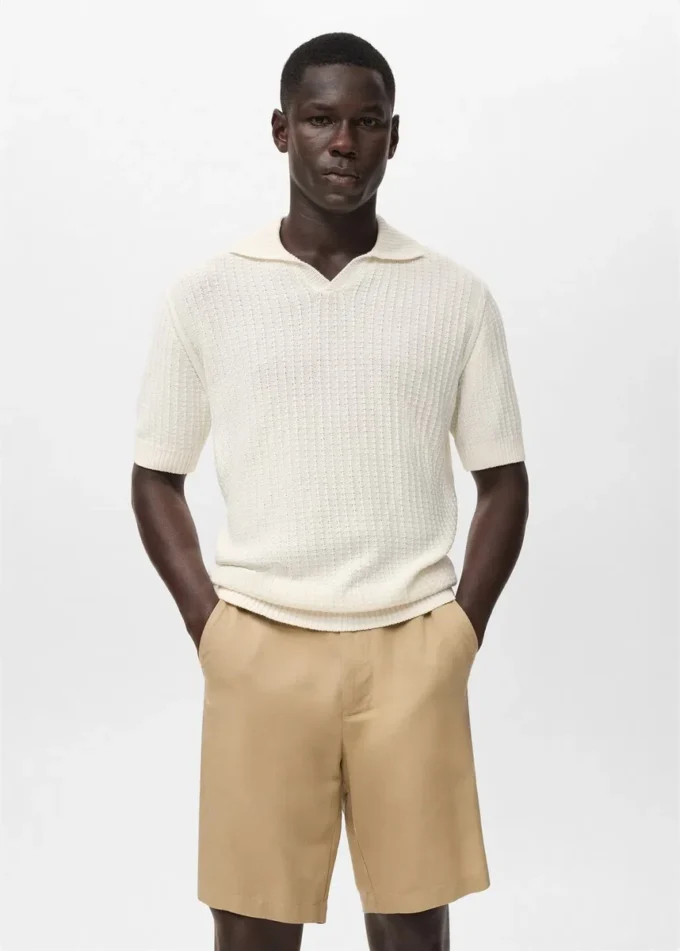 Structure polo 100 % coton tricoté