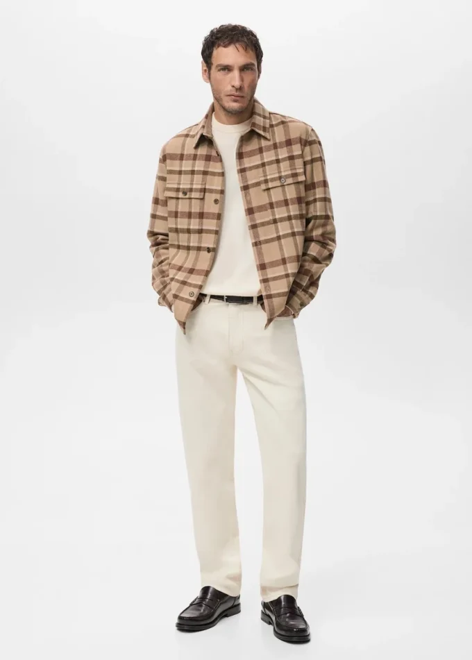 Surchemise à carreaux avec poches
