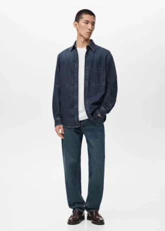 Surchemise en denim à poche