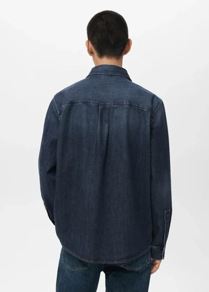 Surchemise en denim à poche