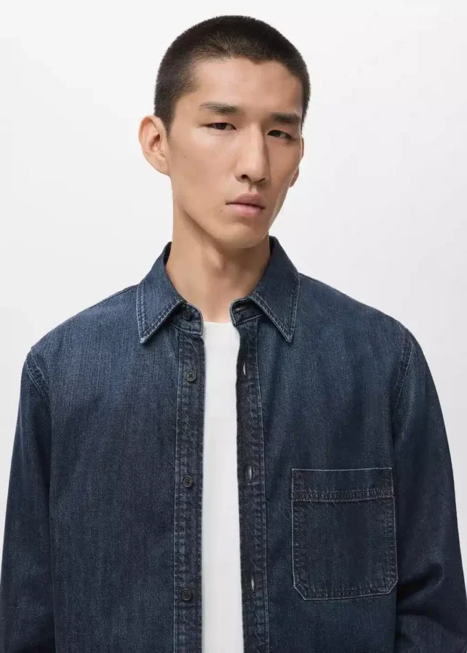 Surchemise en denim à poche