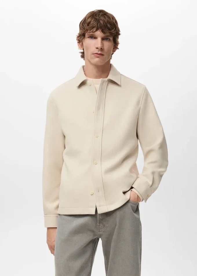 Surchemise en laine avec boutons