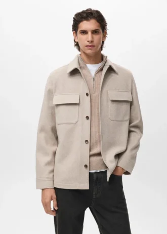 Surchemise en laine avec poches
