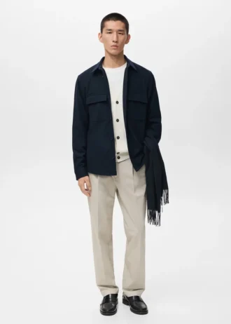 Surchemise en laine avec poches