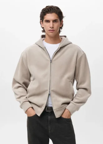 Sweat à capuche en velours côtelé