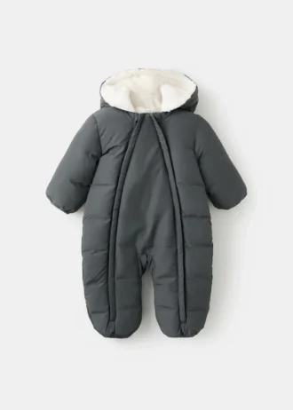 Sweat à capuche matelassé avec capuche en fourrure