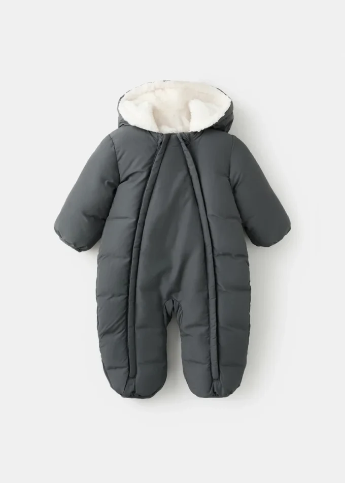 Sweat à capuche matelassé avec capuche en fourrure