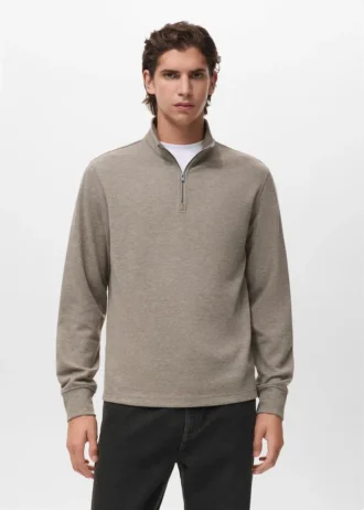 Sweat à capuche zippé coupe classique