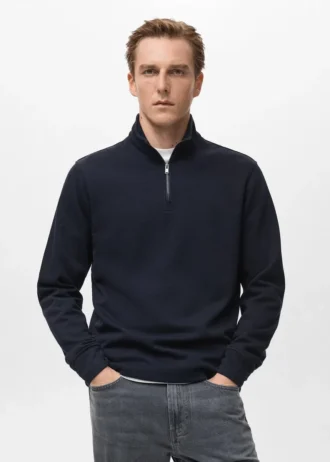 Sweat à capuche zippé coupe classique