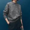 Sweat-shirt avec détails en cristaux