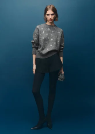 Sweat-shirt avec détails en cristaux
