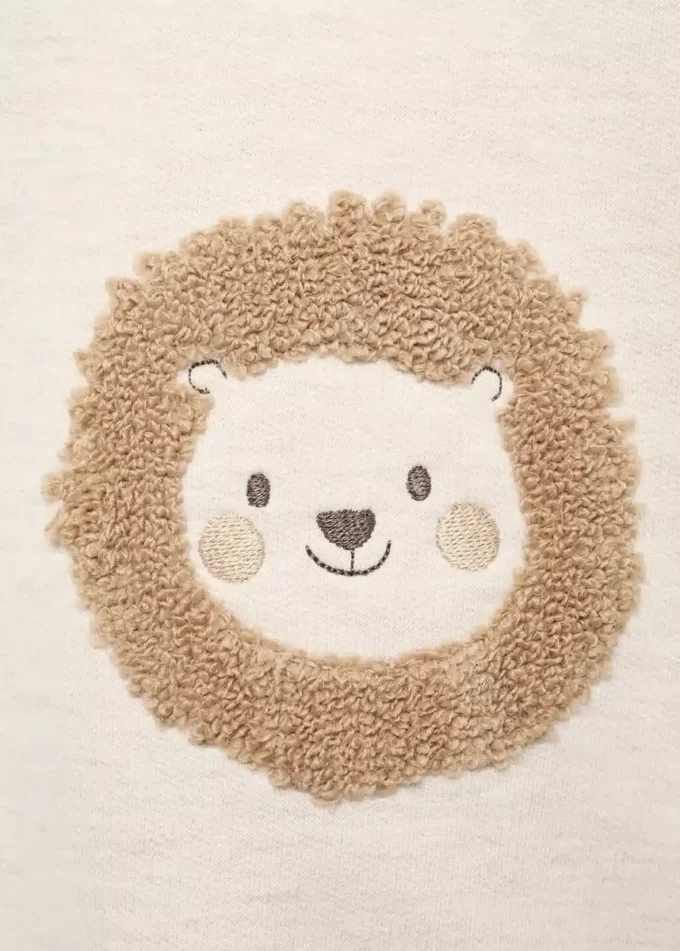 Sweat-shirt avec lion brodé