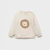 Sweat-shirt avec lion brodé