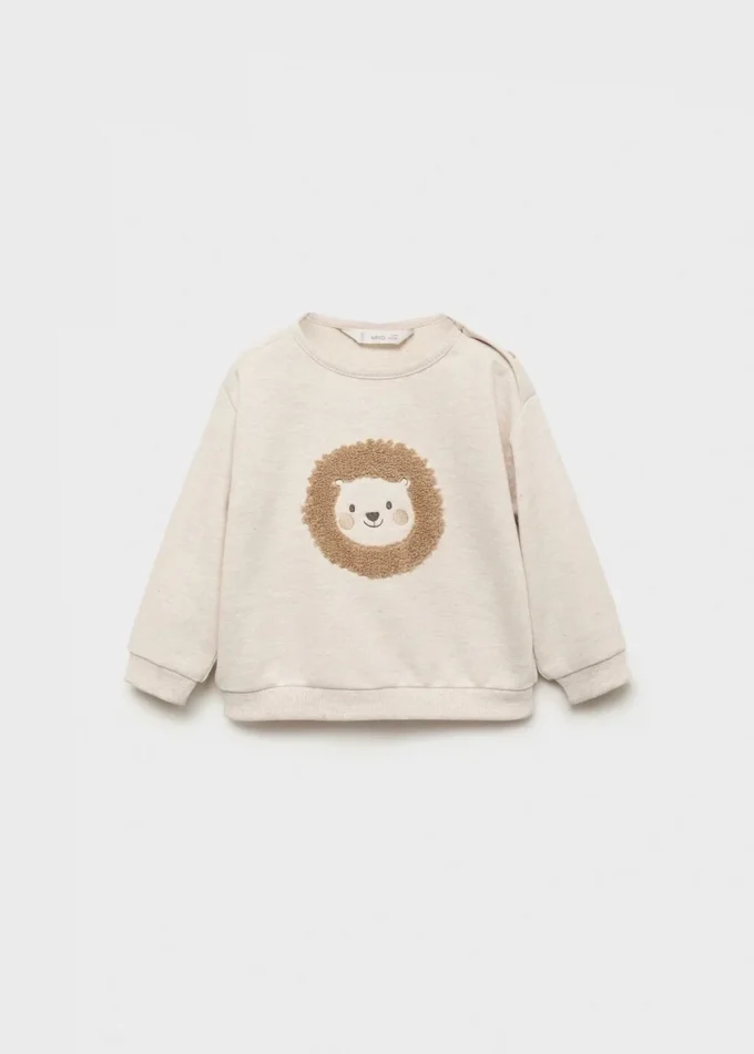Sweat-shirt avec lion brodé