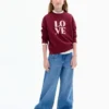 Sweat-shirt avec message d&rsquo;amour