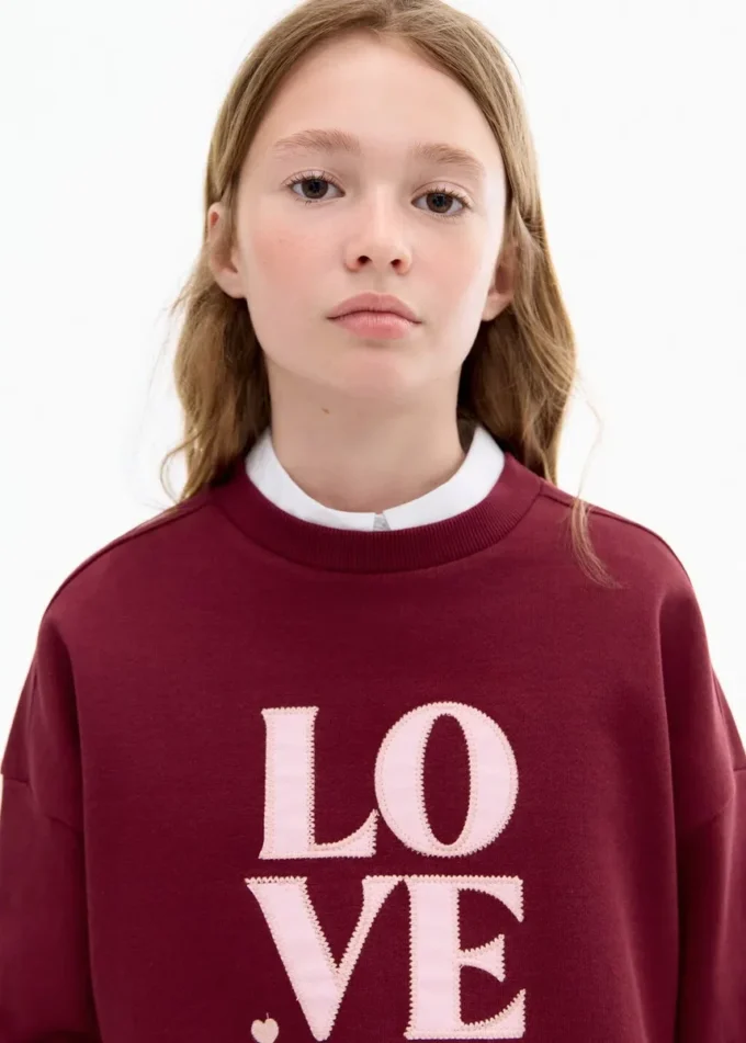 Sweat-shirt avec message d&rsquo;amour