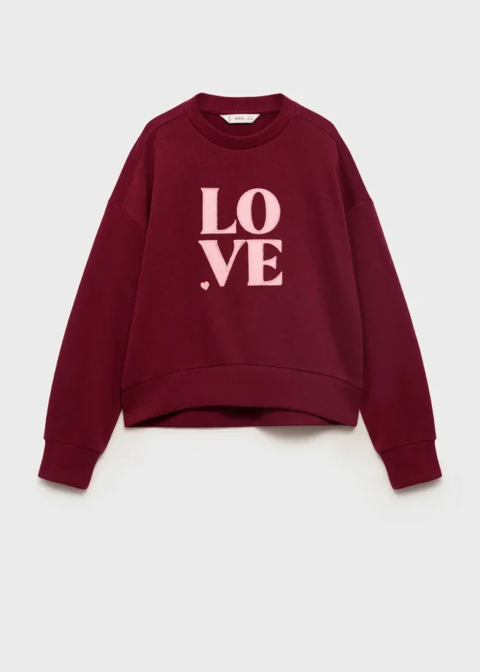 Sweat-shirt avec message d&rsquo;amour