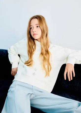 Sweat-shirt avec étoiles en strass