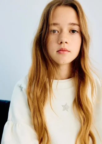 Sweat-shirt avec étoiles en strass