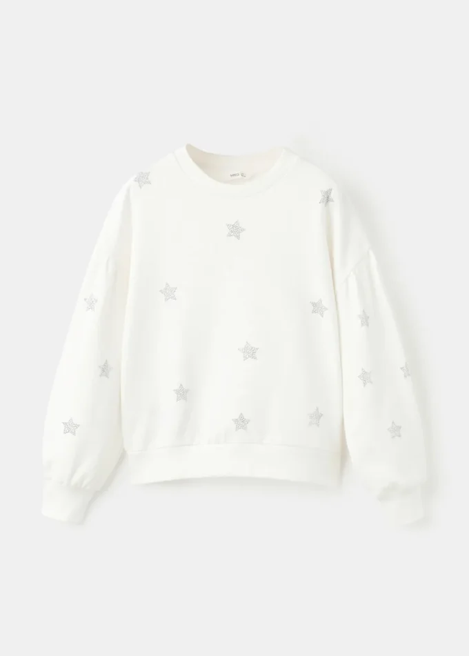 Sweat-shirt avec étoiles en strass Sweat-shirt avec étoiles en strass
