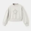 Sweat-shirt avec étoiles en strass et détails en lurex