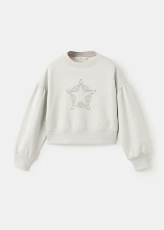 Sweat-shirt avec étoiles en strass et détails en lurex Sweat-shirt avec étoiles en strass et détails en lurex