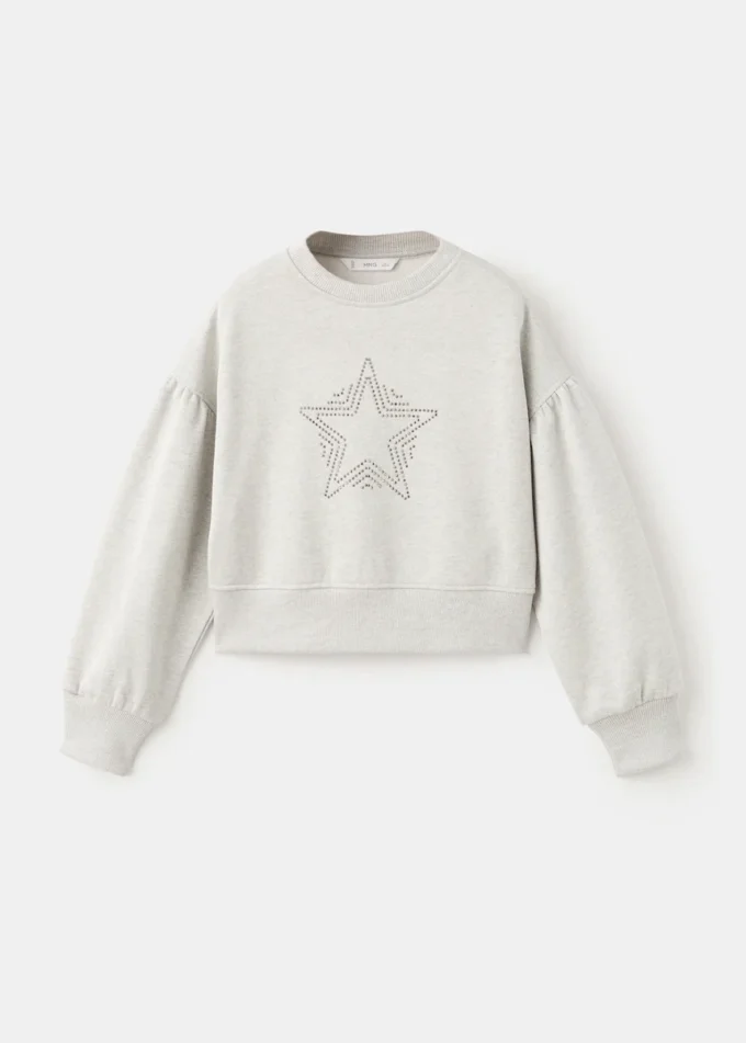 Sweat-shirt avec étoiles en strass et détails en lurex