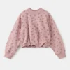 Sweat-shirt brodé à motif floral