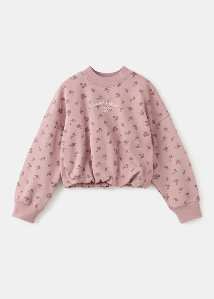 Sweat-shirt brodé à motif floral