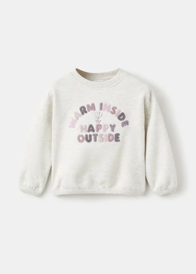 Sweat-shirt brodé à motif floral