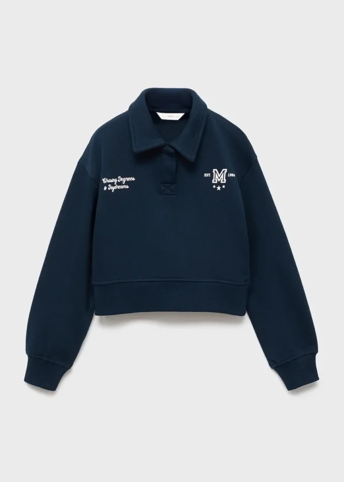Sweat-shirt à col polo