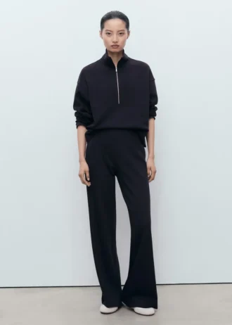 Sweat-shirt à col roulé et fermeture éclair