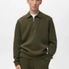 Sweat-shirt à col zippé et coupe classique