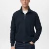 Sweat-shirt à col zippé et coupe classique
