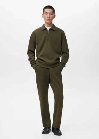 Sweat-shirt à col zippé et coupe classique