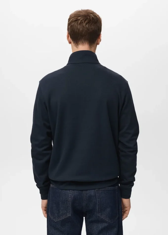 Sweat-shirt à col zippé et coupe classique