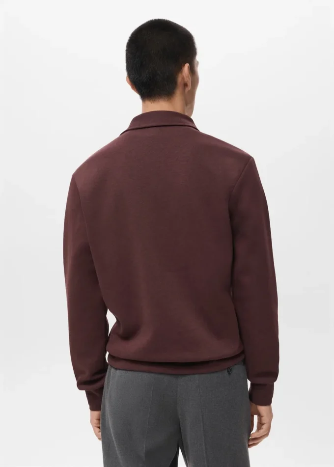 Sweat-shirt à col zippé et coupe classique