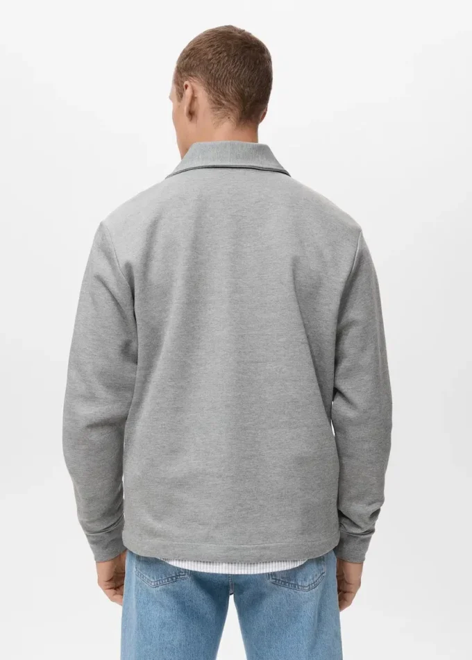 Sweat-shirt en coton avec col zippé
