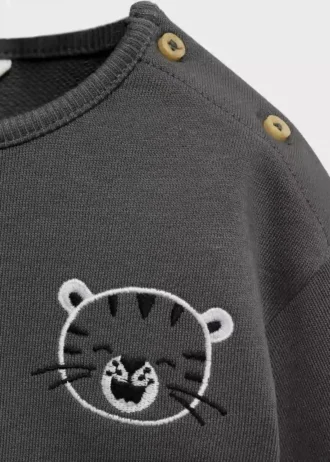 Sweat-shirt en coton avec détails brodés