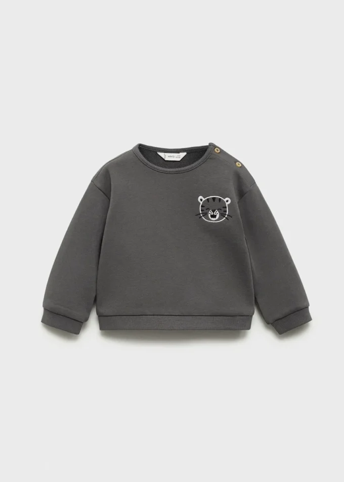 Sweat-shirt en coton avec détails brodés