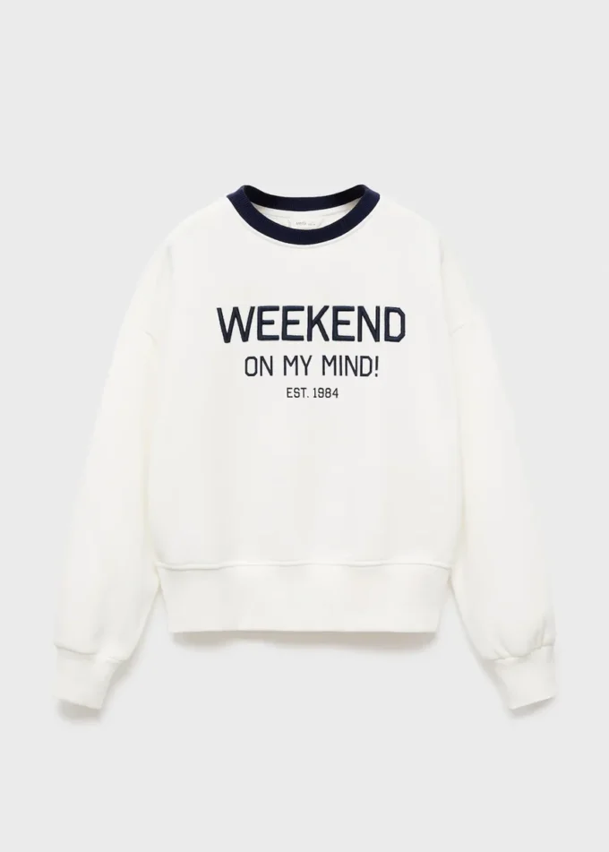 Sweat-shirt en coton avec détails brodés