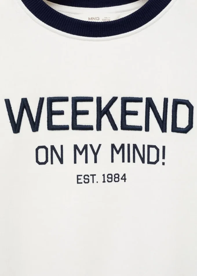 Sweat-shirt en coton avec détails brodés