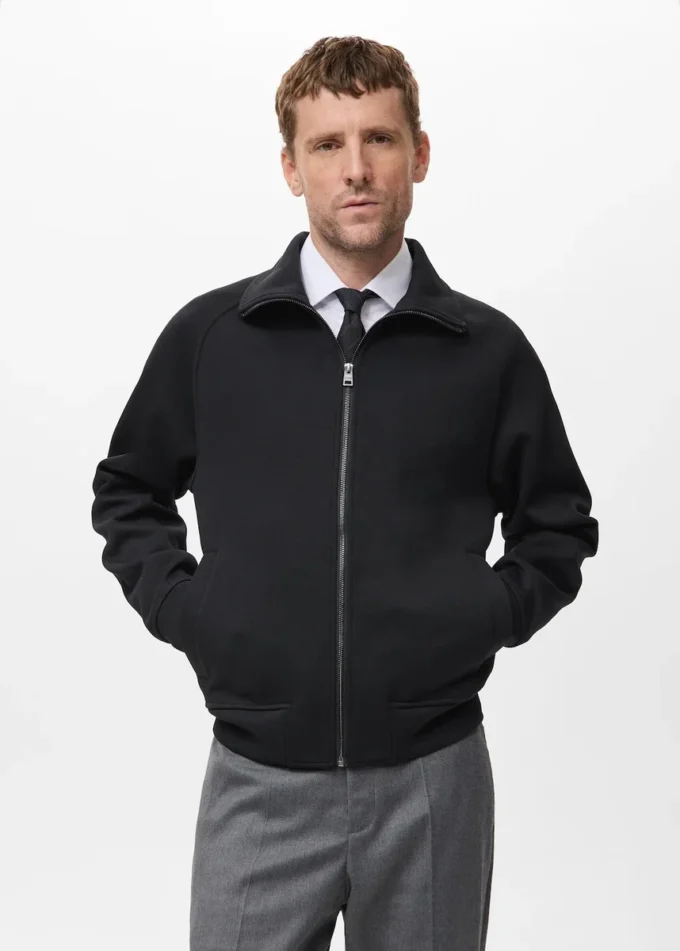 Sweat-shirt en coton avec fermeture éclair Sweat-shirt en coton avec fermeture éclair