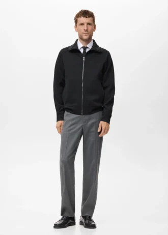 Sweat-shirt en coton avec fermeture éclair